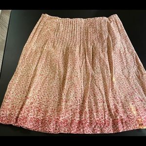 EDDIE BAUER WOMENS COTTON ORANGE AND TAN STITCHED PLEATED SKIRT SIZE 16